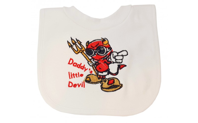 ‘Daddy's little Devil’ Personalised Embroidered POPOVER BIB 