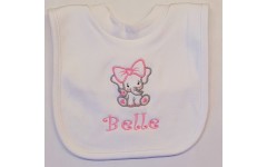 ‘Little Pink elephant’ Personalised Embroidered POPOVER BIB 