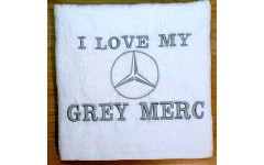 I LOVE MY GRAY MERC towel