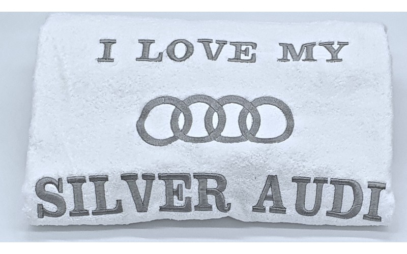 I LOVE MY SILVER AUDI towel
