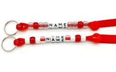 Red Handmade PERSONALISED Beaded keyrings Red Handmade PERSONALISED Beaded keyrings