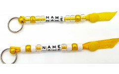 Yellow Handmade PERSONALISED Beaded keyrings