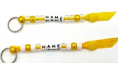 Yellow Handmade PERSONALISED Beaded keyrings Yellow Handmade PERSONALISED Beaded keyrings
