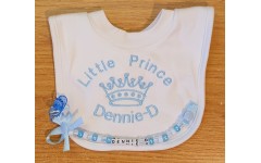 ‘LITTLE PRINCE’ Personalised Embroidered POPOVER BIB 