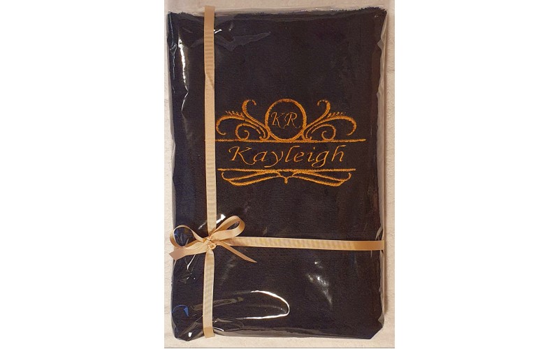 Name with monogram personalised embroidery towel