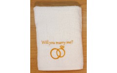 Will you marry me? Personalised Embroidered Quality Towel