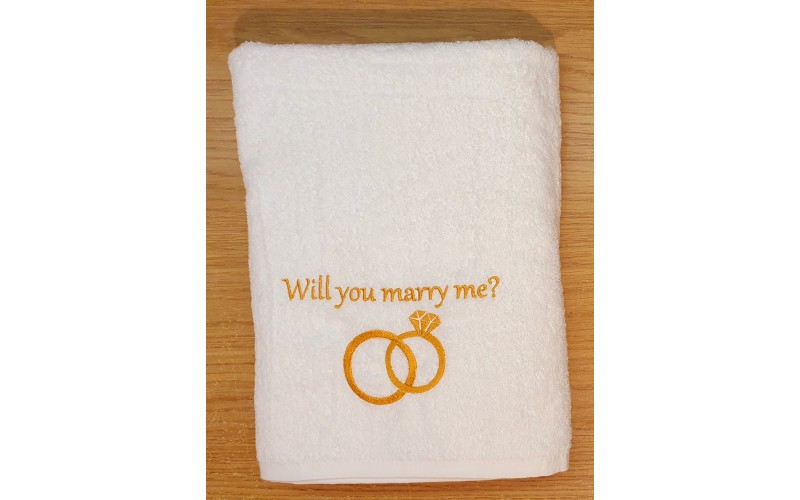 Will you marry me? Personalised Embroidered Quality Towel