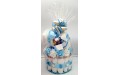 Blue Nappy PRAM cake with personalised bib and chain