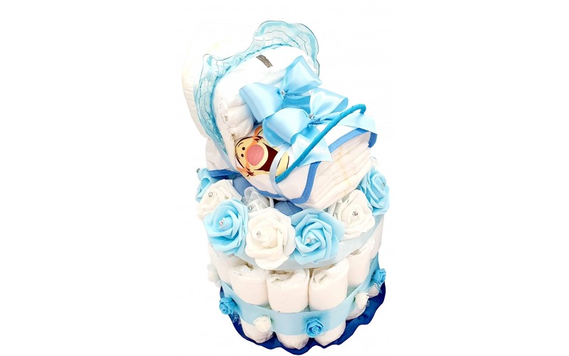 Blue Nappy PRAM cake 