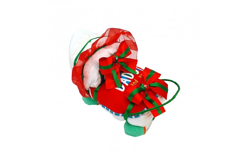 Red/Green Baby Nappy PRAM
