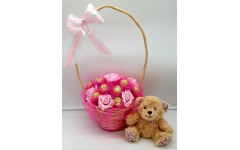 Ferrero Rocher chocolate small basket with soft Cuddly Bear toy