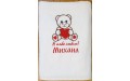 Teddy with red Heart  Personalised Embroidered Quality Towels 