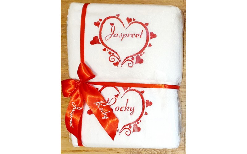 Name with Hearts towel