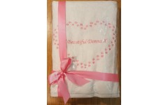 Pink heart with cats paws towel