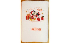 Santa Mickey and Minnie Mouse Season of Magic Holiday towel