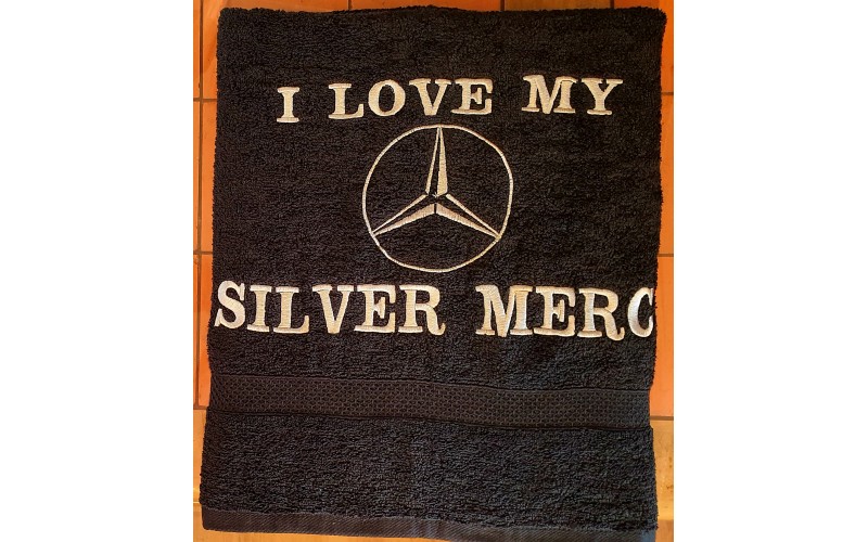 I LOVE MY SILVER MERC towel