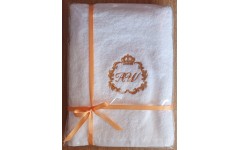 Monogram personalised embroidery towel