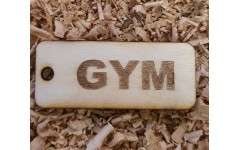 'GYM' Handmade key fob tag keychain Wooden Laser Engraved
