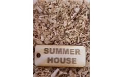 'SUMMER HOUSE ' Handmade key fob tag keychain Wooden Laser Engraved