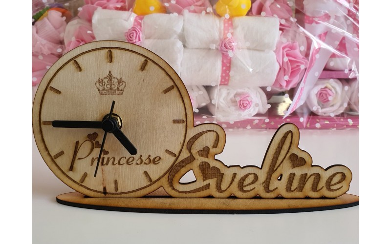 Personalised Desk Clock Wooden Laser Engraved 
