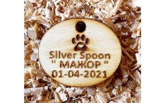 Pet Tags DOG CAT Animal ID Puppy Kitten Wooden Laser Engraved