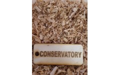 'CONSERVATORY' Handmade key fob tag keychain Wooden Laser Engraved