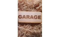 'GARAGE' Handmade key fob tag keychain Wooden Laser Engraved
