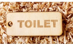 'TOILET' Handmade key fob tag keychain Wooden Laser Engraved